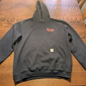 Carhartt Navy Blue Hoodie reg large pullover Suzie's hard seltzer Pendleton OR